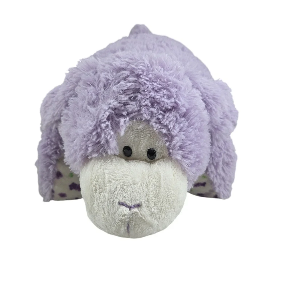 Pillow Pets Purple Plush Stuffed Animal Cow Night Time Sleeping Kids Child